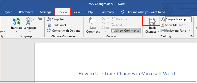 How To Easily Use Track Changes In Microsoft Word Minitool