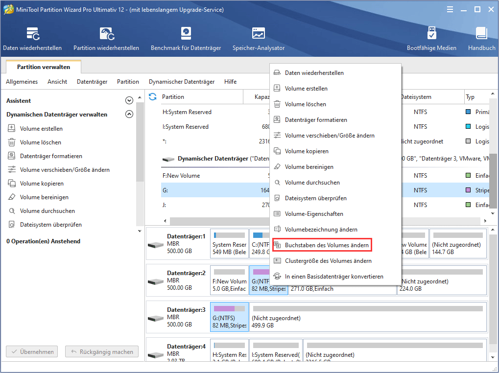 So ändern Sie den Buchstaben des Volumes |Anleitung von MiniTool Partition Wizard