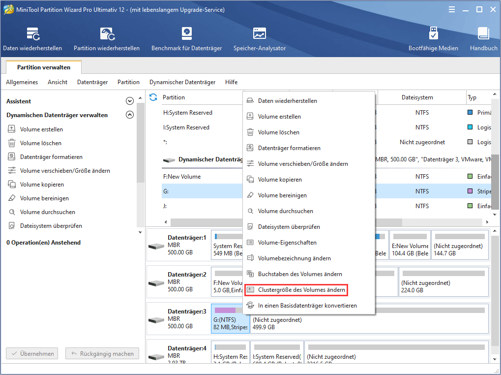 So ändern Sie die Clustergröße des Volumes | Anleitung von MiniTool Partition Wizard