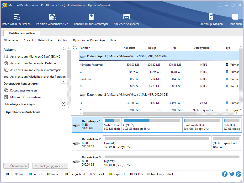 Datenträger & Partition auf dem Partition Wizard | MiniTool Partition Wizard Tutorium