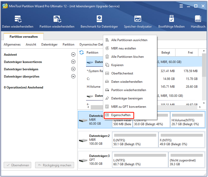 So sehen Sie die Datenträgereigenschaften | Anleitung von MiniTool Partition Wizard