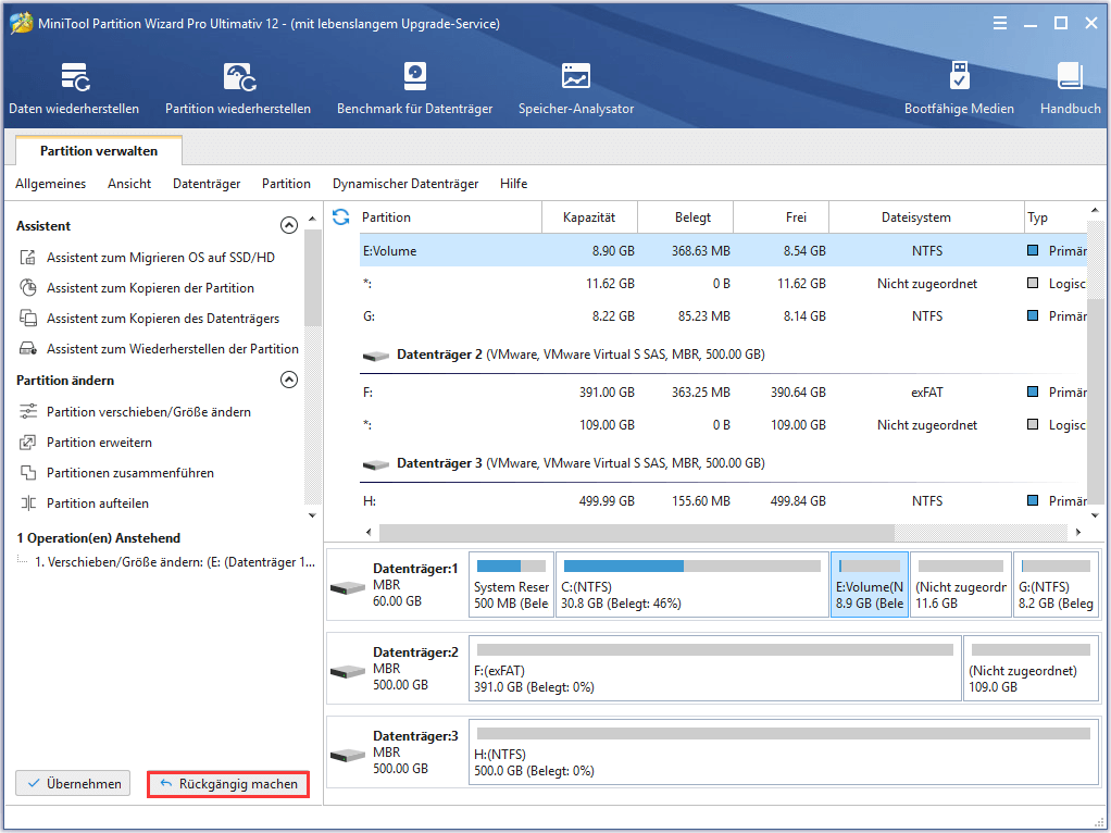 Wie werden letzte Änderungen rückgängig gemacht | MiniTool Partition Wizard Tutorium