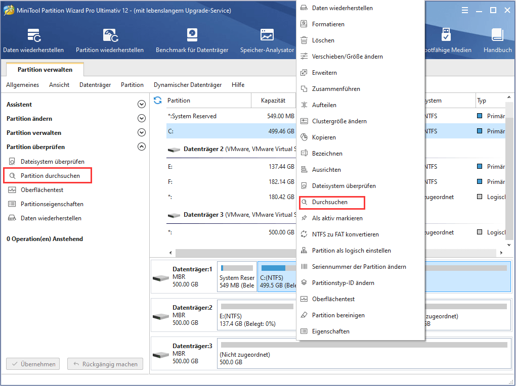 So durchsuchen Sie eine Partition | Anleitung von MiniTool Partition Wizard