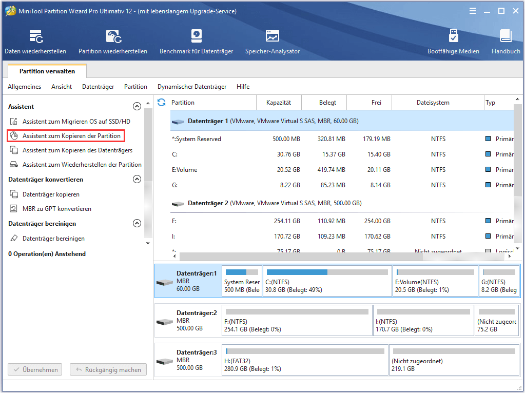 Assistent zum Kopieren der Partition | Partition Wizard Tutorium