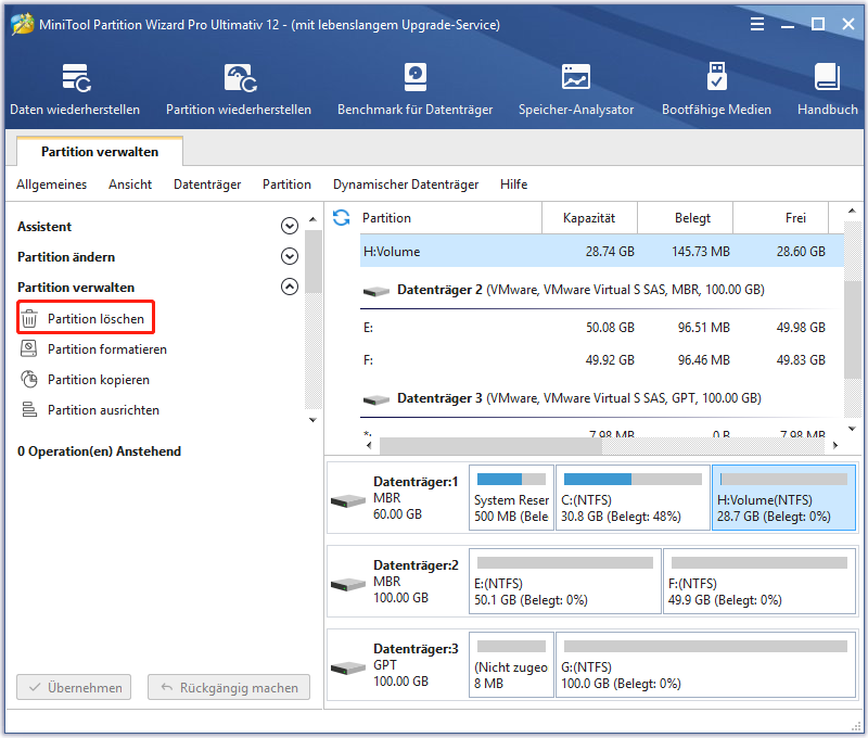 So löschen Sie eine Partition | Anleitung von MiniTool Partition Wizard