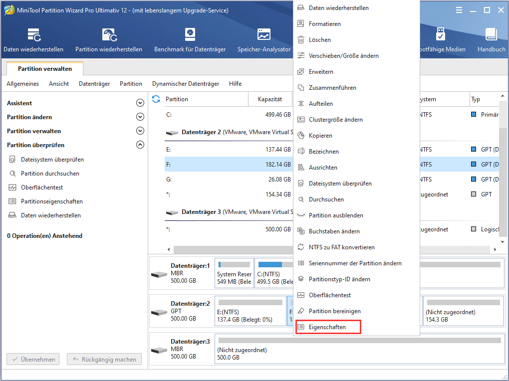 So sehen Sie Partitionseigenschaften | Anleitung von MiniTool Partition Wizard