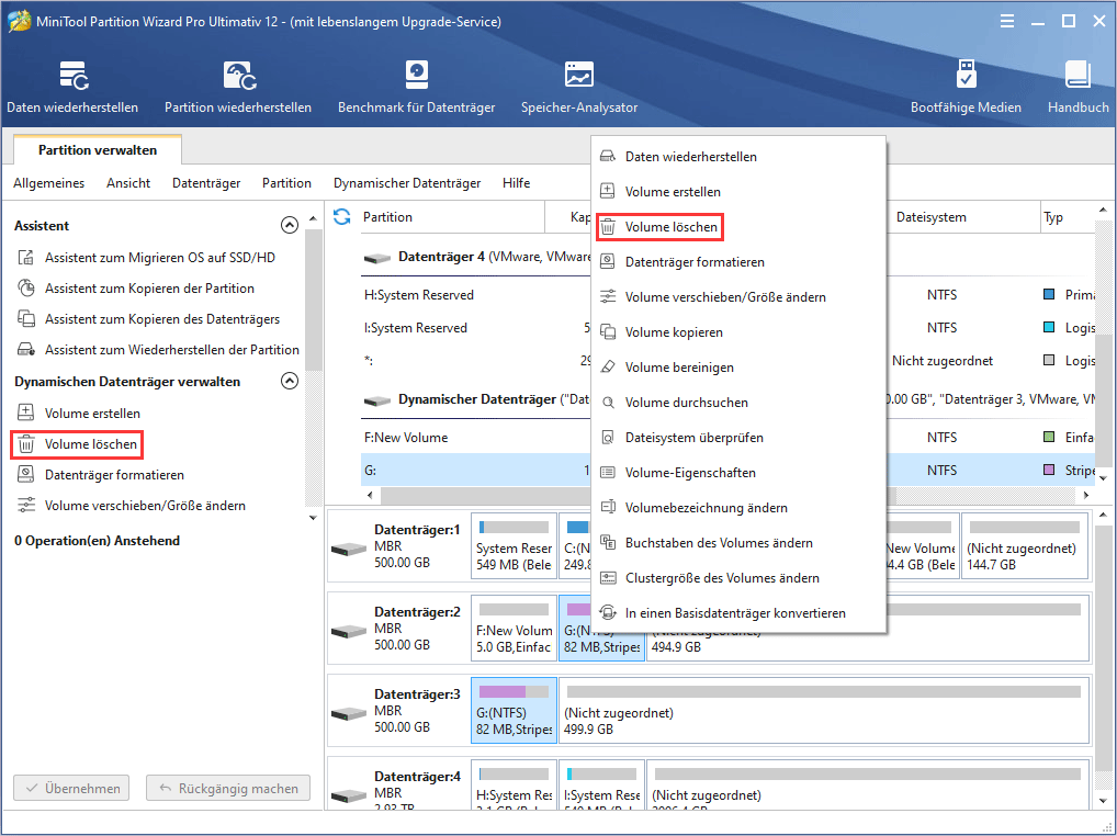 So löschen Sie ein Volume | Anleitung von MiniTool Partition Wizard