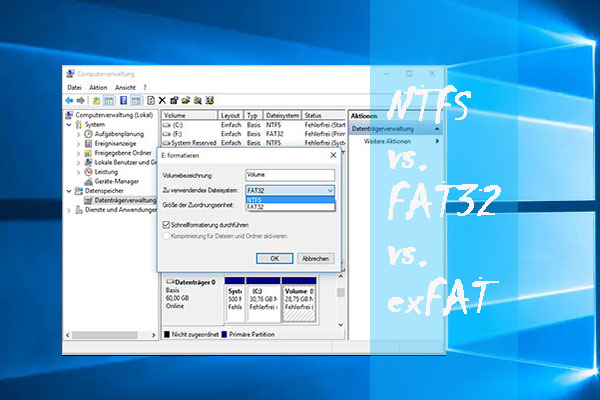 NTFS vs. FAT32 vs. exFAT - Unterschiede und wie zu formatieren