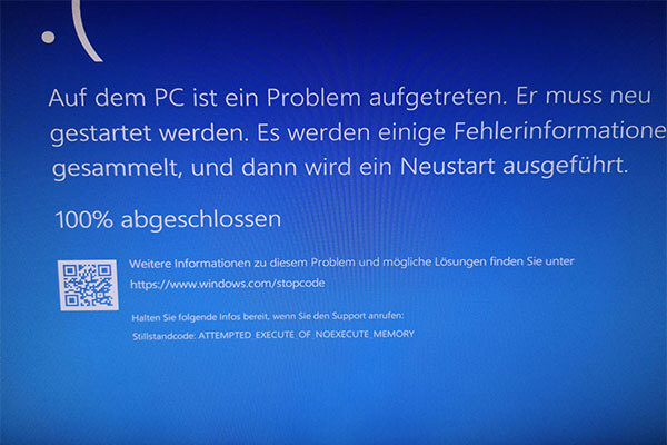 [Gelöst] ATTEMPTED_EXECUTE_OF_NOEXECUTE_MEMORY in Windows 10
