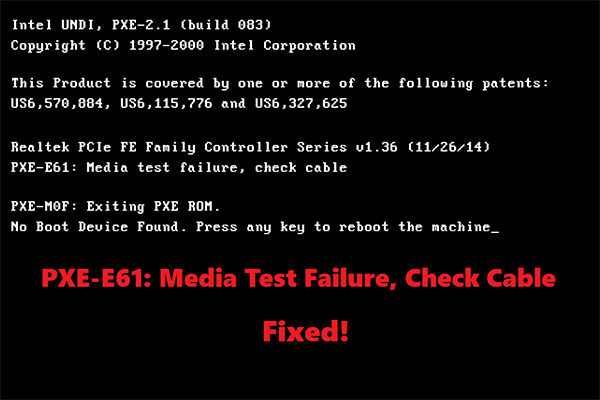 Top Lösungen für „PXE-E61: Media test failure check cable“