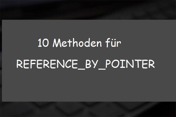 10 Methoden für REFERENCE_BY_POINTER Bluescreen