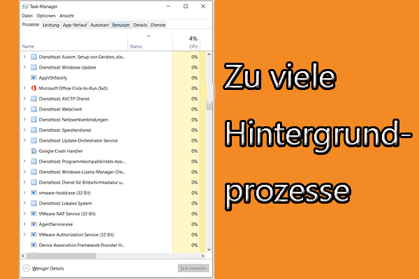 4 Lösungen für zu viele Hintergrundprozesse unter Windows 10