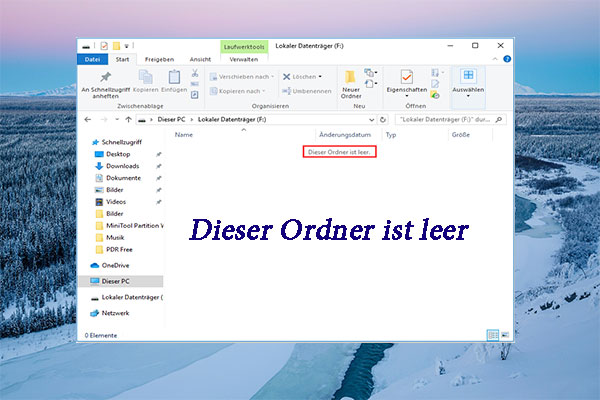 (7 Wege) Auf dem PC und USB-Laufwerk zeigt dieser Ordner leer, aber Dateien sind vorhanden
