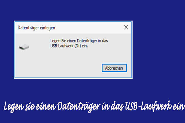 Gelöst – Legen sie einen Datenträger in das USB-Laufwerk ein