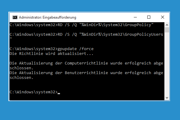 2 Wege zum Zurücksetzen aller Gruppenrichtlinieneinstellungen auf Standard Windows 10