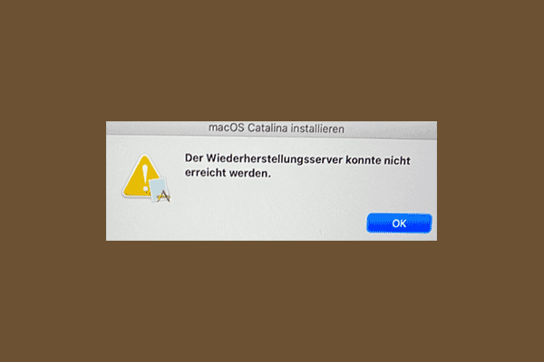 (Mac) Der Wiederherstellungssoftware konnte nicht erreicht werden