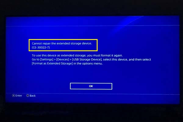 [Gelöst] PS4 Erweiterter Speicher Fehler CE-30022-7
