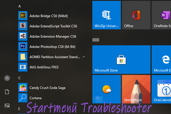 Startmenü Troubleshooter für Windows 10 herunterladen & Probleme beheben