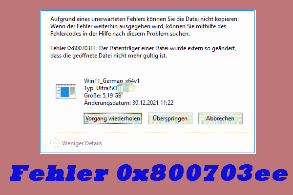 Fehler 0x800703ee unter Windows 10 beheben [Schritt-für-Schritt-Anleitung]