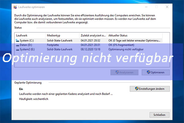 5 Wege zur Behebung von Windows 10 Defrag-Optimierung nicht verfügbar