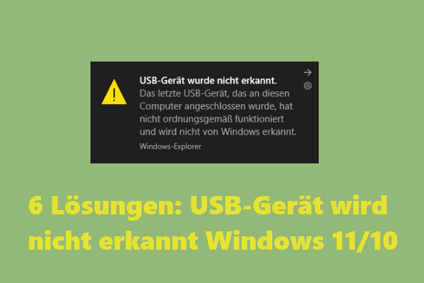 USB-Fehler beheben: USB-Gerät wird nicht erkannt Windows11/10