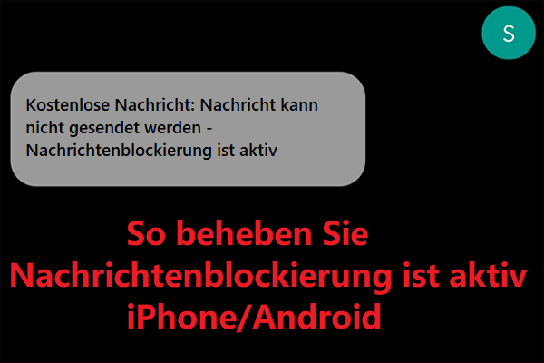 Nachrichtenblockierung ist aktiv: Nachricht kann nicht gesendet werden