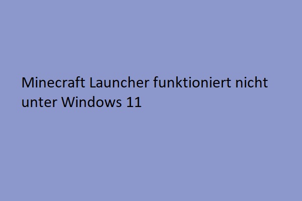 (8 Wege) Minecraft Launcher funktioniert nicht unter Windows 11