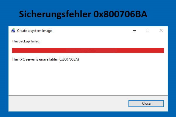 (5 Lösungen) Der RPC Server ist nicht verfügbar Windows Backup-Fehler