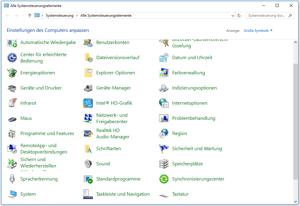 Begriffsglossar – Was ist die Systemsteuerung