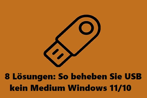8 Lösungen: So beheben Sie USB kein Medium Windows 11/10