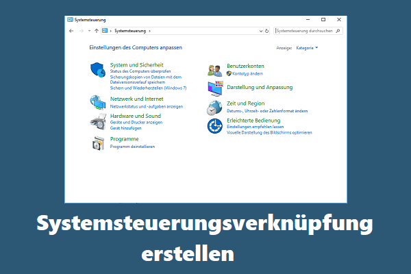 3 Wege: Systemsteuerungsverknüpfung unter Windows 10/11 erstellen