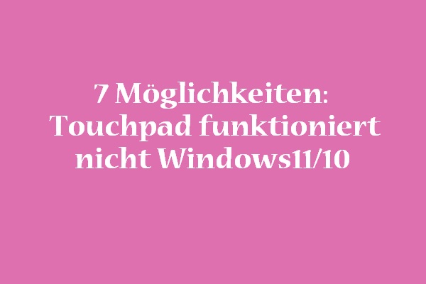 7 Möglichkeiten: Touchpad funktioniert nicht Windows11/10