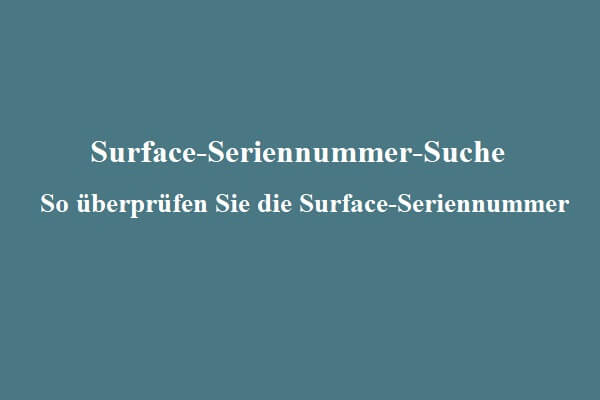 So überprüfen Sie die Surface-Seriennummer