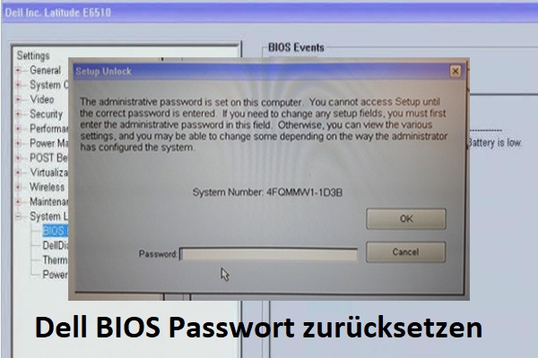 [4 Methoden] So setzt man das BIOS Admin-Passwort auf einem Dell Laptop zurück
