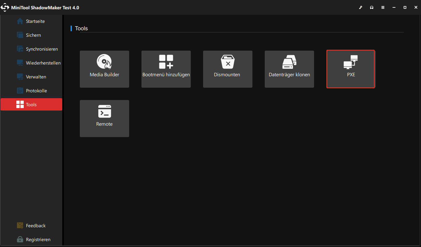 Anleitung zum Bereitstellen des PXE-Bootes mit MiniTool ShadowMaker