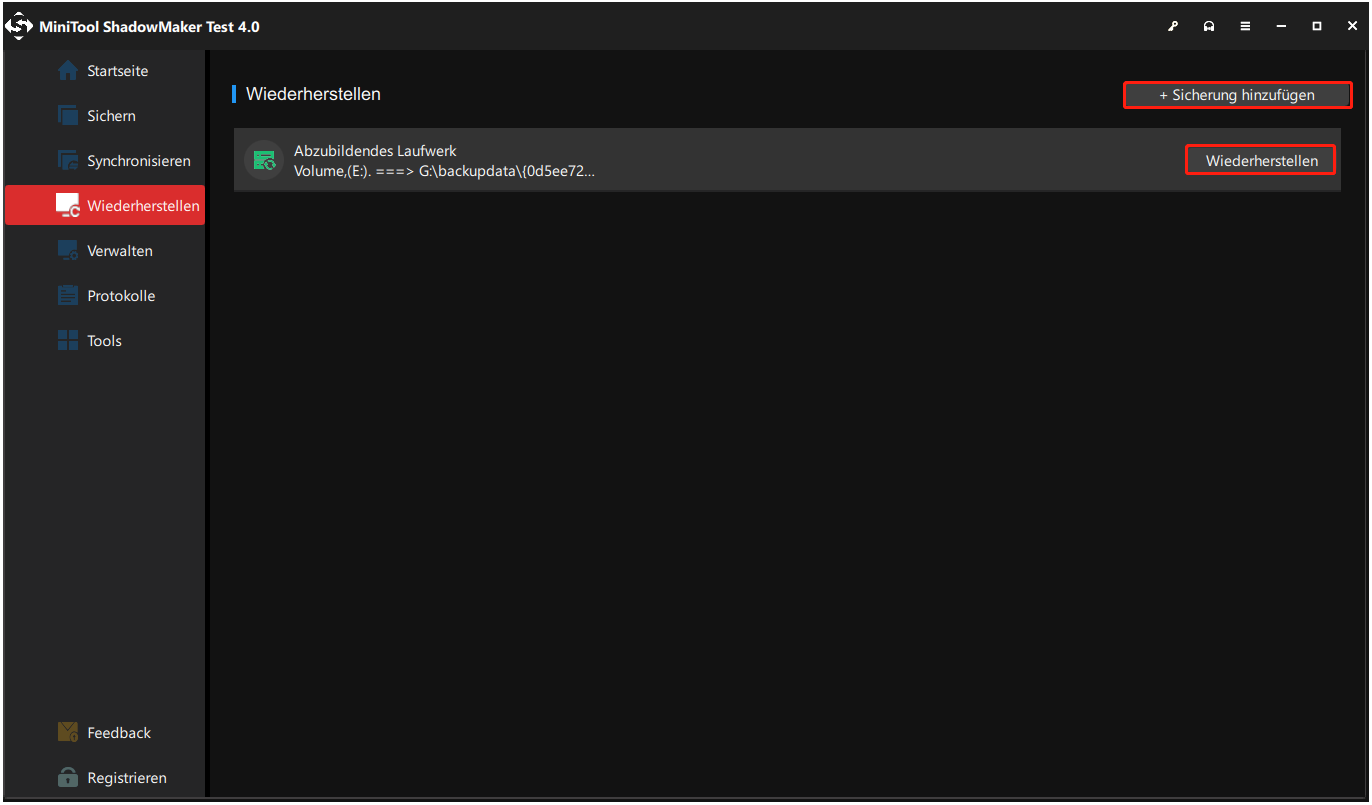 So stellen Sie eine Partition mit MiniTool ShadowMaker wieder her