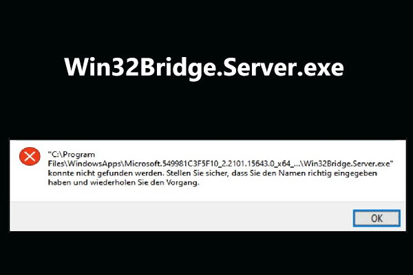 Was ist der Win32Bridge.Server.exe-Fehler? Wie behebt man ihn? (7 Wege)