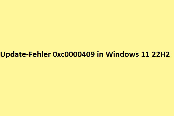 So beheben Sie den Update-Fehler 0xc0000409 in Windows 11 22H2 – 5 Wege