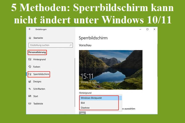 5 Methoden: Sperrbildschirm kann nicht ändert unter Windows 10/11
