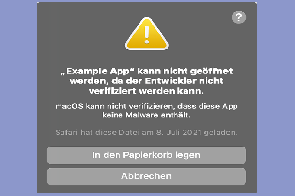 [Gelöst] macOS kann nicht verifizieren, dass diese App keine Malware enthält