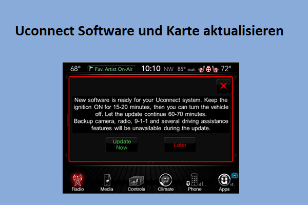 Uconnect Software und Karte aktualisieren [Vollständige Anleitung]