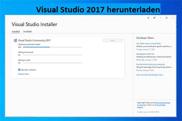 Visual Studio 2017 herunterladen (Community/Professional/Enterprise)