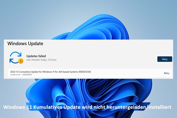 Windows 11 Kumulatives Update wird nicht heruntergeladen/installiert? [Behoben]