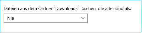 Dateien im Ordner Downloads nie löschen