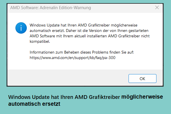 Behoben: Windows Update hat AMD möglicherweise automatisch ersetzt