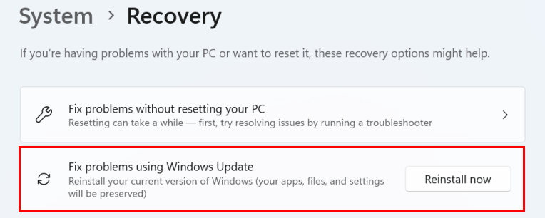Klicken Sie auf Probleme mit Windows Update beheben
