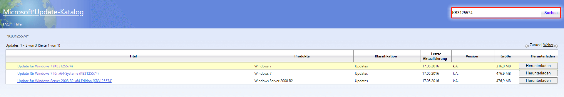 Windows 7 SP1 Convenience Rollup 32 Bit herunterladen