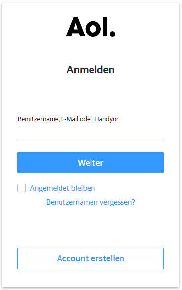 AOL Mail-Anmeldung