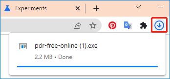 Die Download-Bubble in Chrome