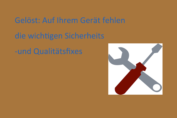 [Gelöst] Es fehlen wichtige Sicherheits- und Qualitätsfixes